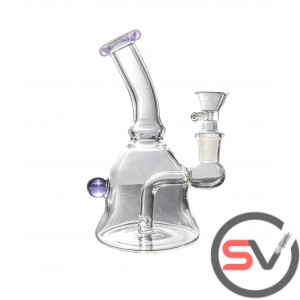 BENT NECK GUMDROP GLASS WATER PIPE 6inch